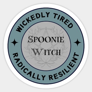 Spoonie Witch Wickedly Tired Sticker